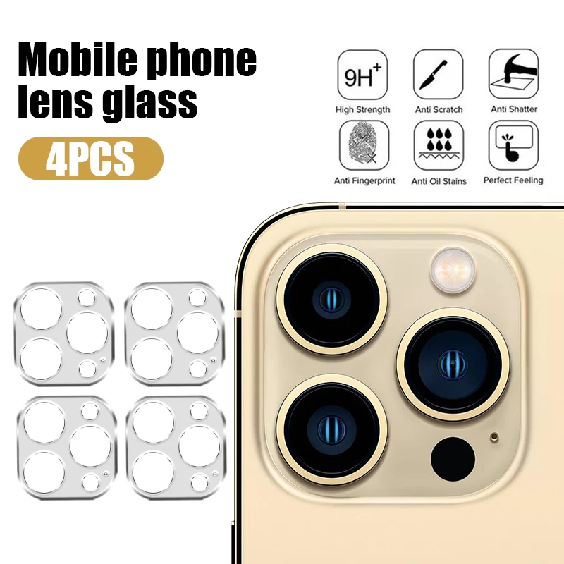 4PCS Full Cover Camera Lens Glass For iPhone 14 13 12 11 Pro Max Plus