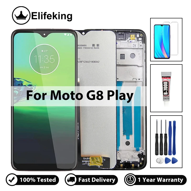 

LCD For Motorola Moto G8 Play XT2015 Display Touch Screen Digitizer Phone Assembly Replacement With Free Tools 100% Tested