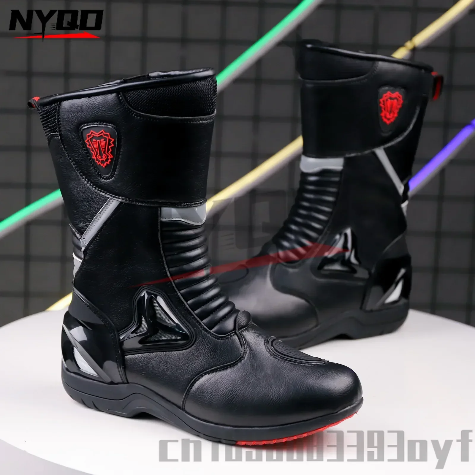 Motorcycle Boots for Men Women Riding Mid-Calf Ankle Protective Shoes Racing Long Boot Anti Slip Waterproof Moto Equipment