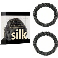 Luxury Mulberry Silk Scrunchies - No-Damage Hair Ties & Sleep Hairbands - Real Silk (2PCS Box 16)