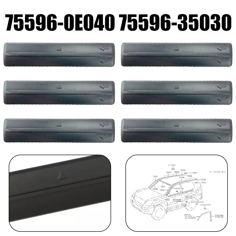 6Pcs 지붕 배수구 제거 스트립 커버 키트(볼트 포함) 75596-35030 Toyota FJ Cruiser Prado 4runner RAV4 Lexus LX GX 63185-42020