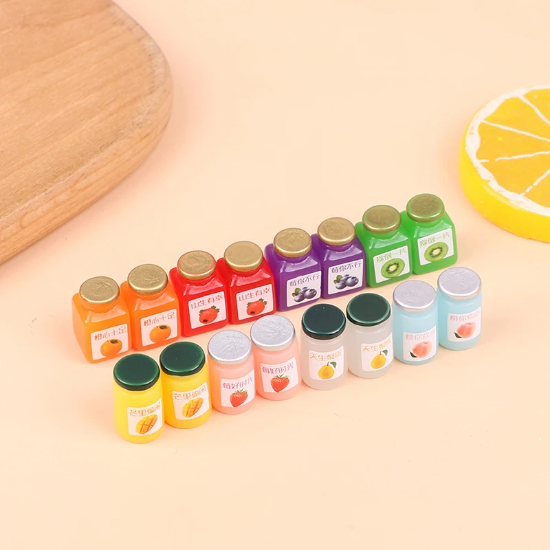 8pcs 1:12 Miniatures Dollhouse Jams Model Furniture Kitchen Accessories For Doll House Decor Kids Pretend Play Toys Gift 4