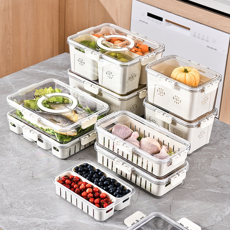 CRISPER REFRIGERATOR PACKAGING STORAGE BOX PLASTIC THICKENING CAN BE FROZEN DRAIN CRISPER REFRIGERATOR SPECIAL