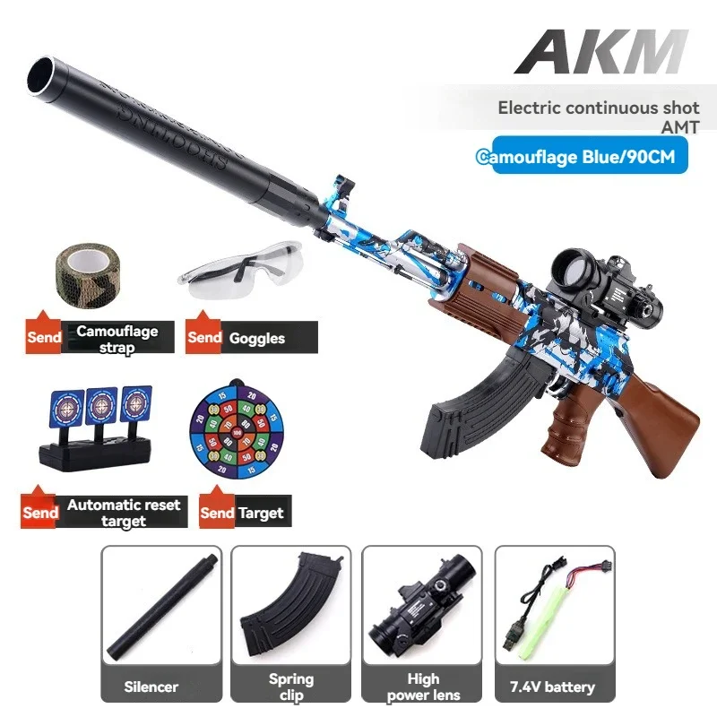 AK47 Rifle Toy Gun Water Gel Ball Paintball Hydro Gun Electric Manual 2 Modes Down Feed Big Model Adult Boys Kid for CS Fighting 5