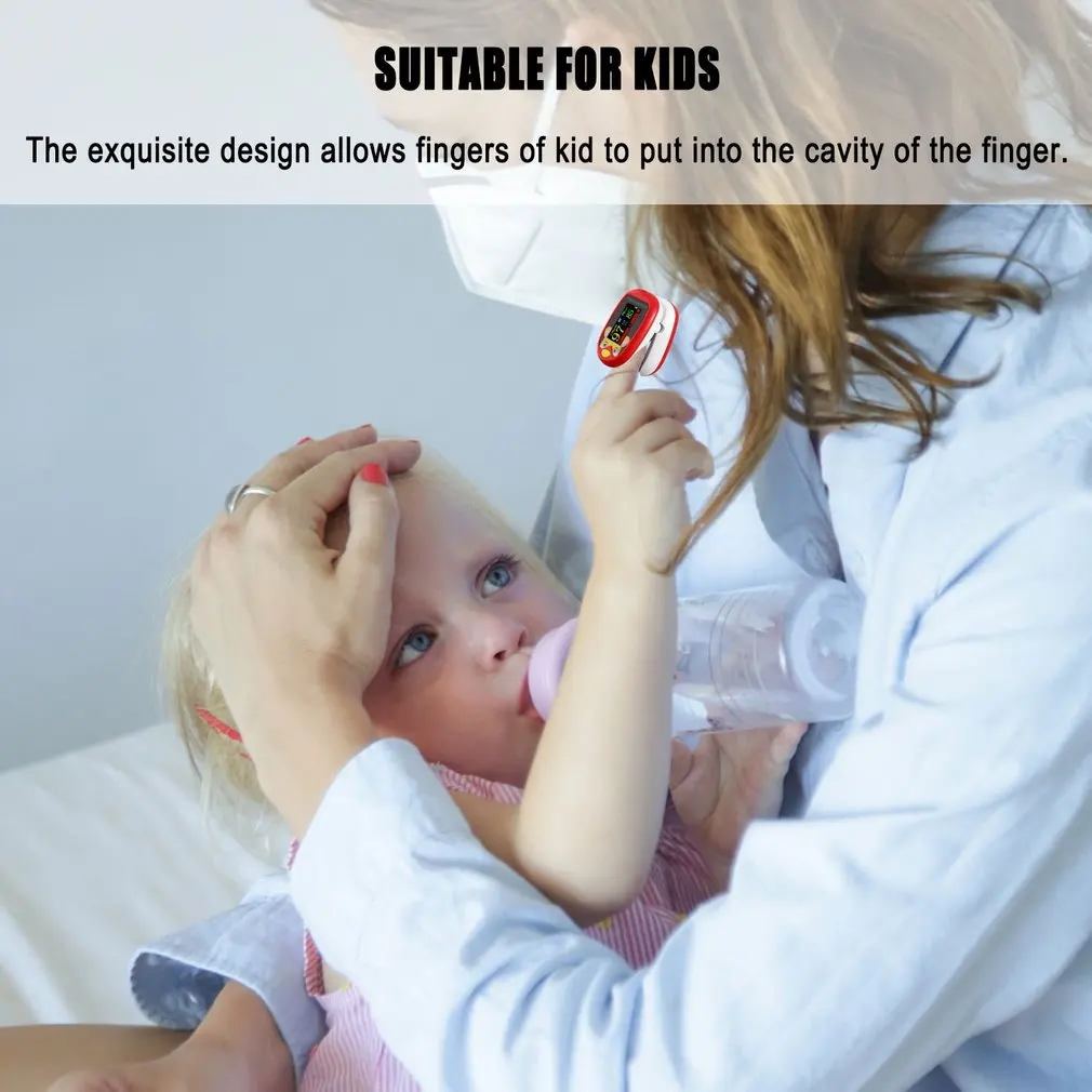 Rechargeable Child Finger Pulse Oximeter TFT Display Strap Lanyard Blood Oxygen Saturation Meter Children Kids Oximetro SPO2 finger pulse oximeter