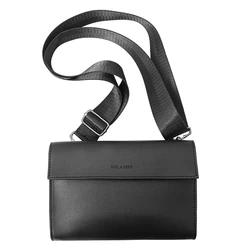 Vintage Leather Designer Shoulder Bag - Unisex Crossbody Briefcase & Casual Handbag (Black)