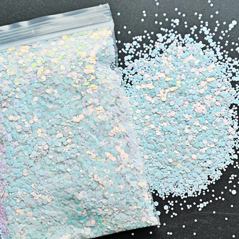 

50g/bag Chunky Chameleon Nail Glitter Holographic Hexagon Sequins For Nails Mermaid Powder Flake Manicure Decoration Paillettes
