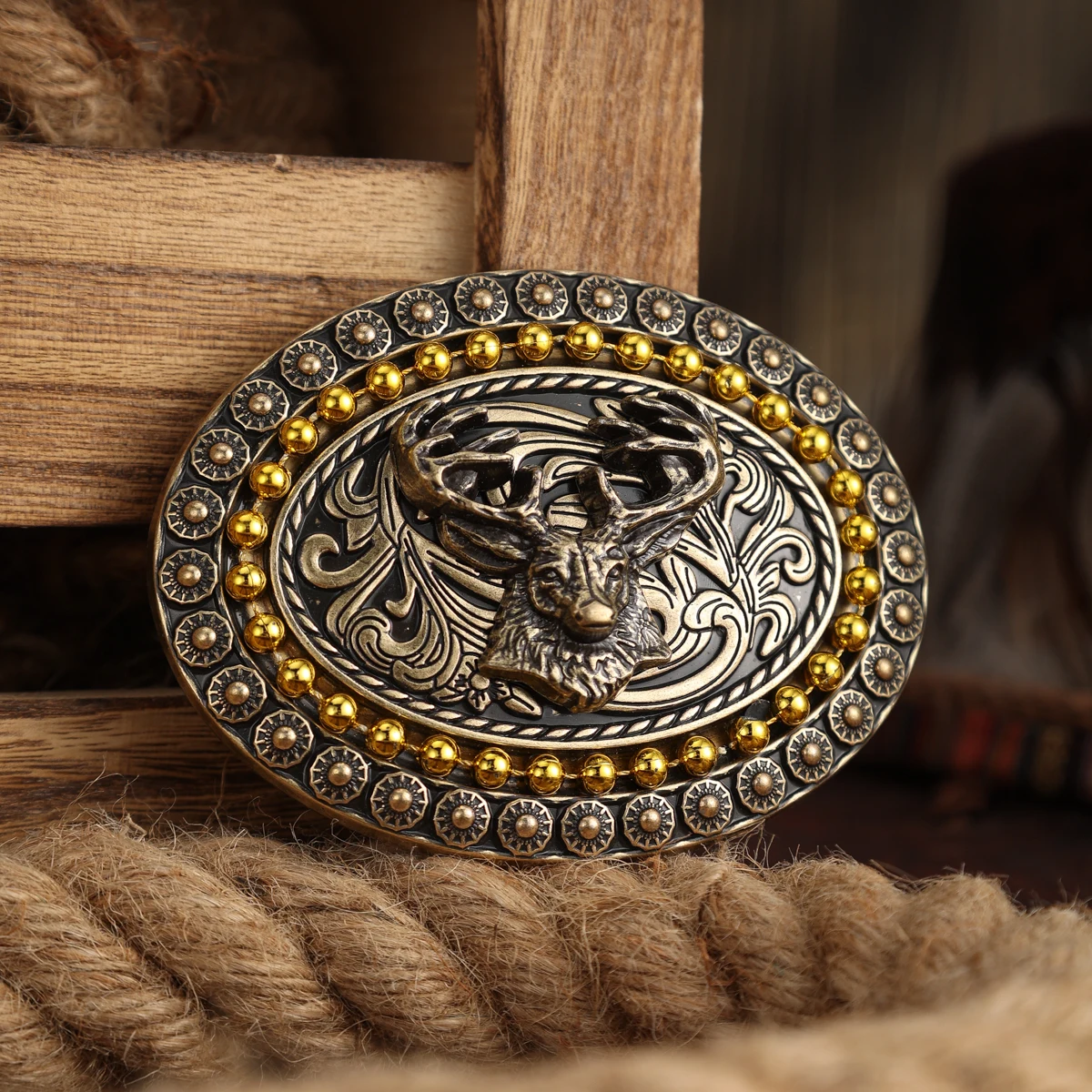 Western Cowboy-Style Metal Belt Buckle Head