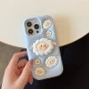 Funda de teléfono con soporte telescópico de cordero de dibujos animados 3D