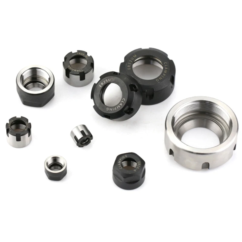Collet Chuck 1PC Nut ER8 ER11 ER16 ER20 ER25 ER32 ER40 A M UM Type ER Collet Chuck High Precision ER Nut For CNC Lathe Milling Cutter