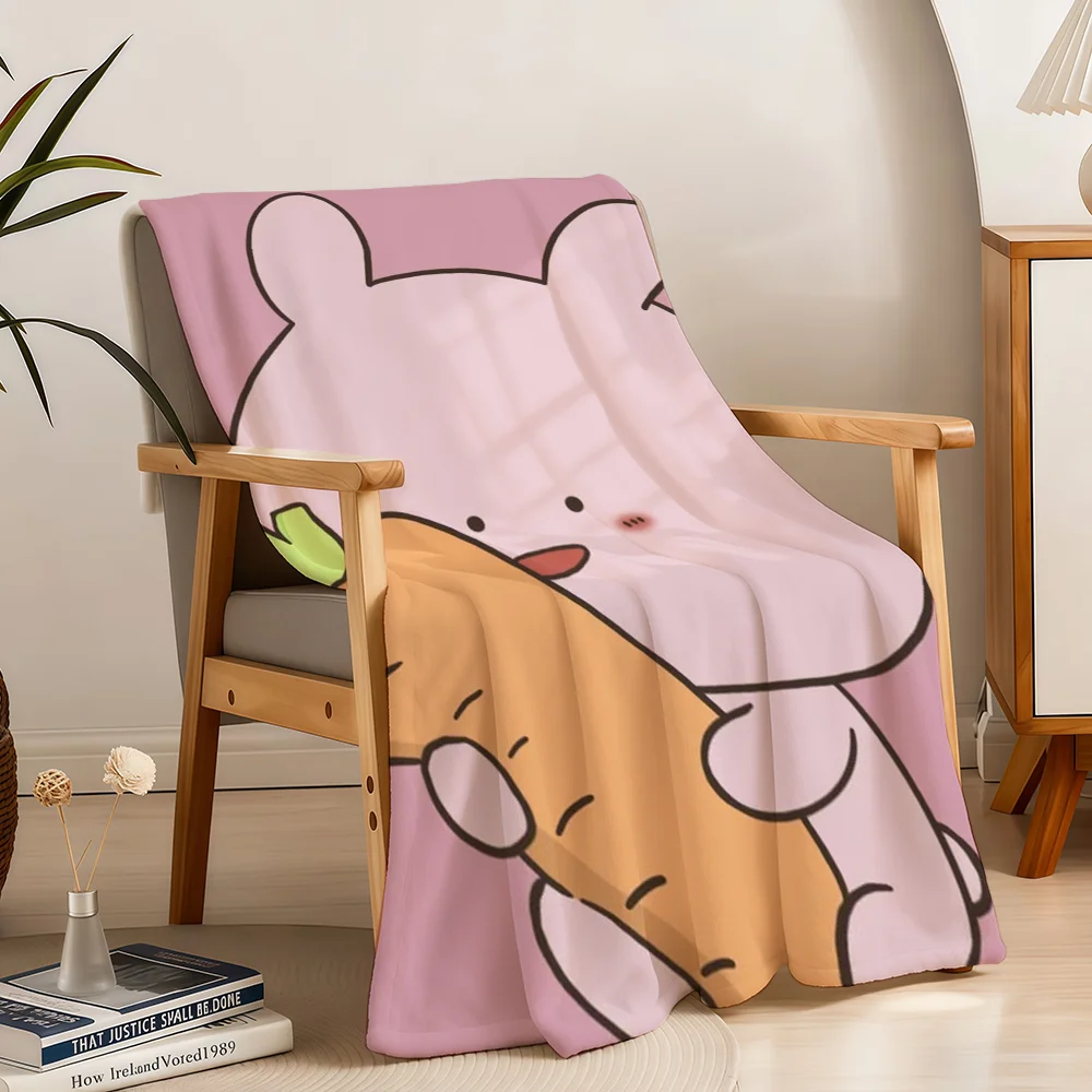 Cartoon Plush Cozy Blanket Throw - Cute and Soft for Living Room or Sofa, Ideal Childish Birthday Gift