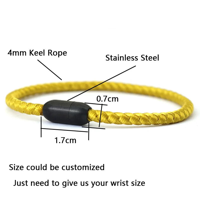 Neue Klasse ein Kiels eil Armband Männer Edelstahl Magnet verschluss Pulsera Roja Armband Tissu Homme Geschenk für ihn Schnur Kette Joias – Detail 9