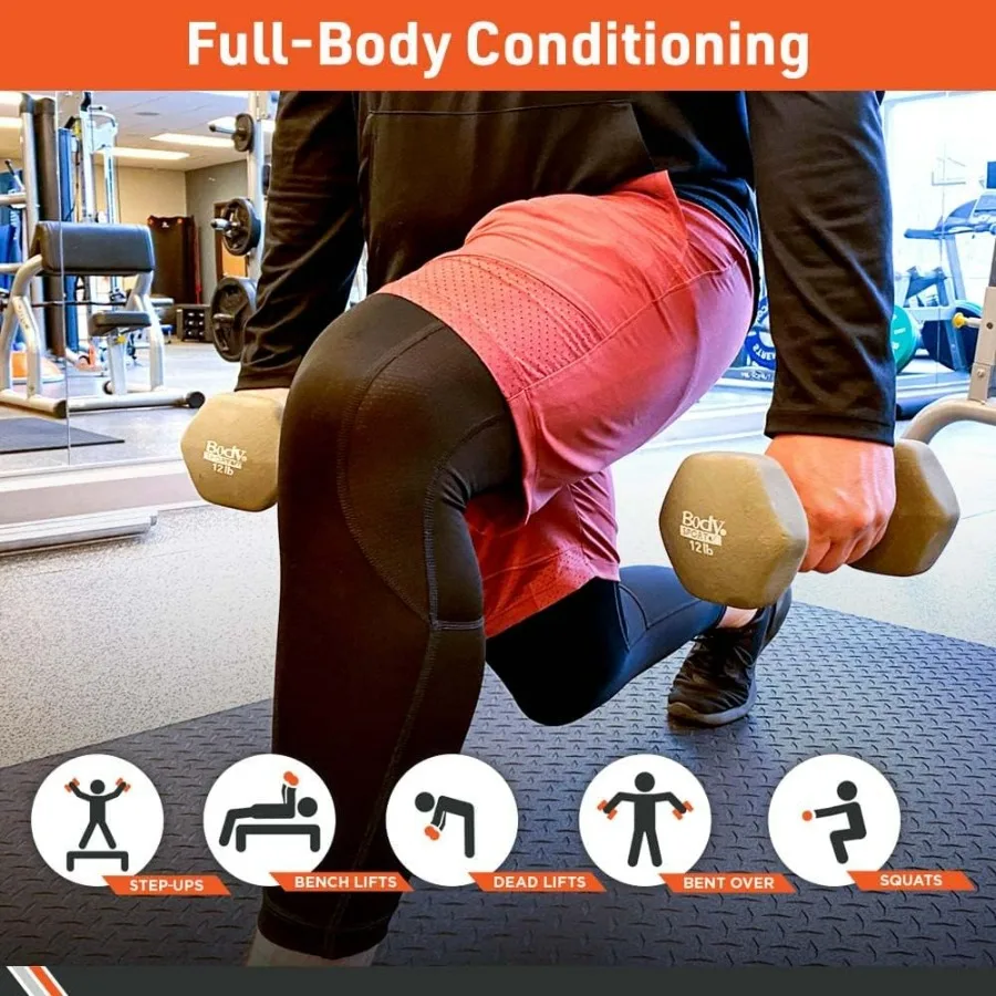 Neoprene Dumbbell Pair - Strength Training Equipment for Exercises - Home Gym Accessories - Weight Training