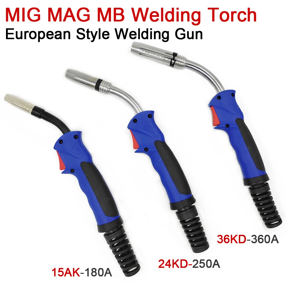 MIG MAG MB 15AK 24KD 36KD Professional Welding Torch Air Cooled Contact Tip Swan Neck Holder Gas Nozzle European Type welding torch
