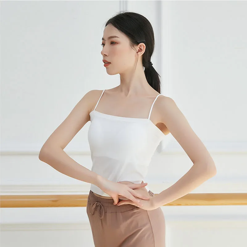 

Women Ballet Tops Classical Dance Vest Spaghetti Strap Camisoles Ballet Dance Strap Tops Yoga Camisole with Chest Pads