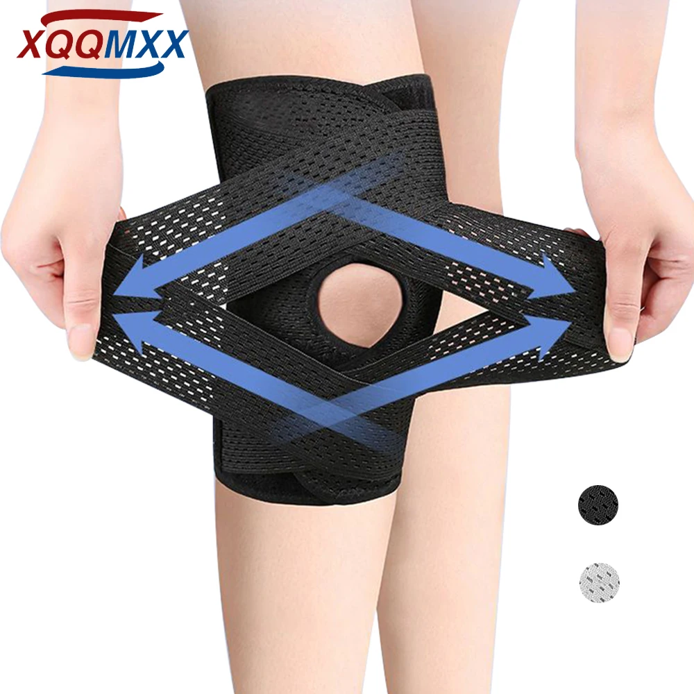 

Compression Knee Support with Air Mesh Fabric, Knee Wrap with Side Stabilizers for Running, Meniscus Tear, ACL, Arthritis Relief