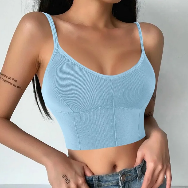 Women Tank Crop Top Seamless Underwear Female Crop Tops Sexy Lingerie  Intimates Fashion With Removable Padded Camisole - AliExpress