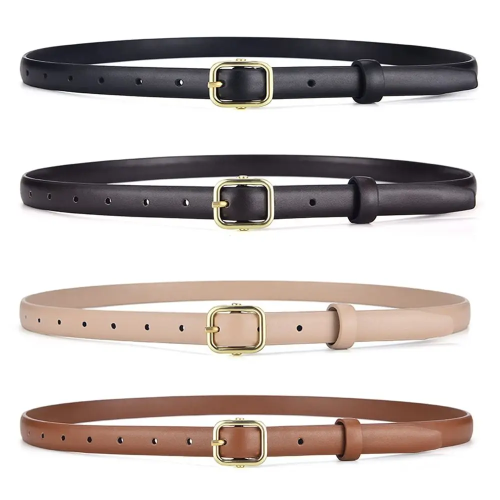 

2023 Fashion Simple PU Leather Belts Alloy Pin Buckle Women's Retro Thin Waist Belts Jeans Waistband
