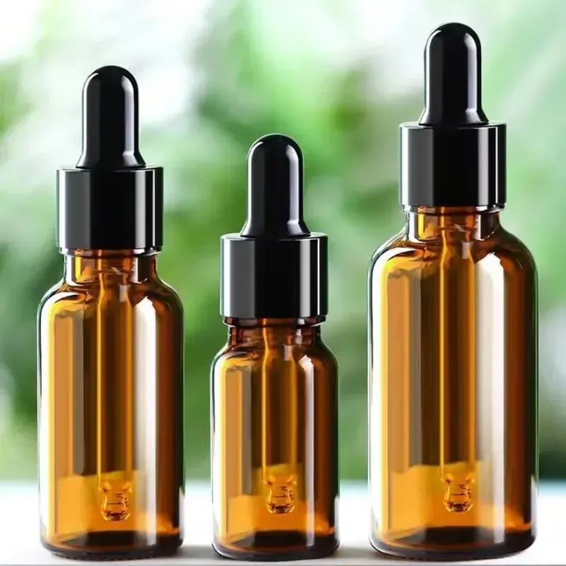 스포이드 병 리필 가능한 병, 앰버 유리 아로마 테라피 액체 피펫 병, 5ml-100ml 시약병, 여행용