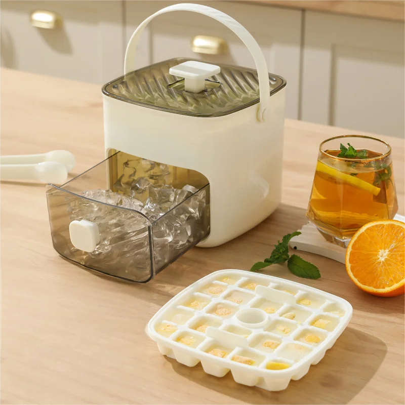 Ice makers 48 Grid ice cube maker Tray double layers Square Ice Cube Tray convenient ice cube shape Creative Ice Cube Mold Tools 2