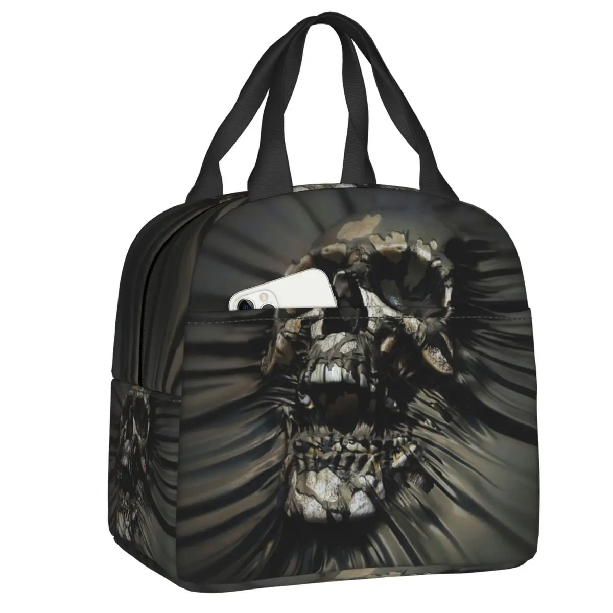 

Horror Skull Wrap Lunch Box Leakproof Gothic Death Skeleton Thermal er Food Insulated Lunch Bag Portable Picnic Tote Bags