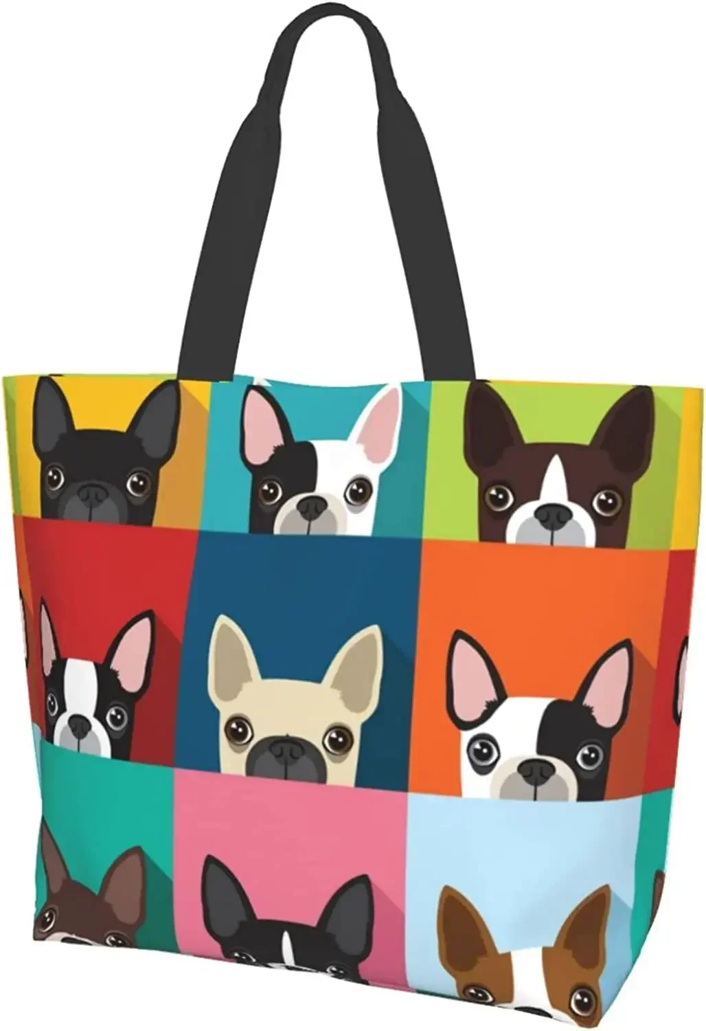 

French Bulldog Cute Fashion Shoulder Tote Bag Purse Top Handle Satchel Handbag for Women Work School Travel Shopping Casual