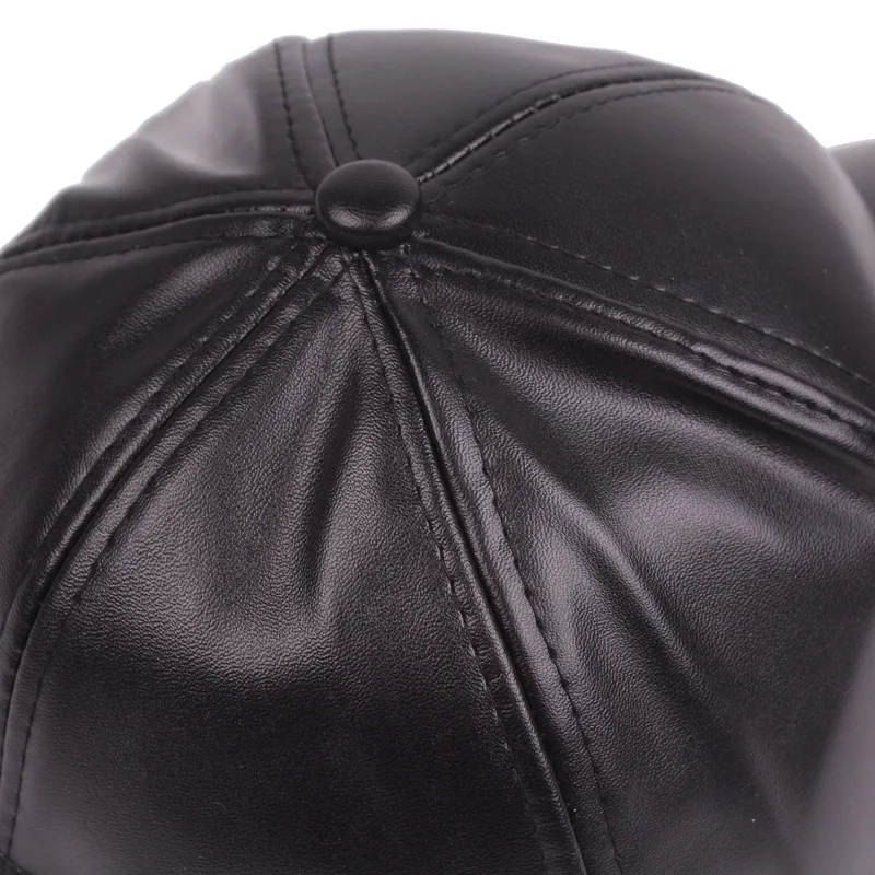 2024 New Women Men Hat PU Leather Baseball Cap Visor Light Board Solid Men Hip Hop Cap Outdoor Sun Hat Adjustable Sports Caps 5