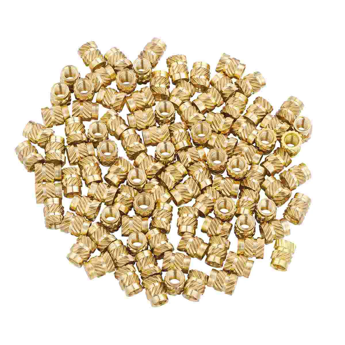 

iplusmile 100pcs Thread Knurled Brass Threaded Heat Set Heat Resistant Insert Embedment Nut for 3D Printer (Golden)