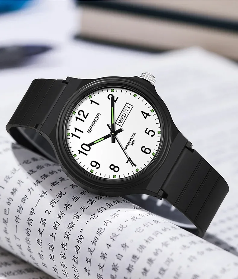 SANDA 9072   Students Watches New Design Soft TPU Strap Water Resistant Quartz Movement Outdoor Sports Analog Wrist Watch 2