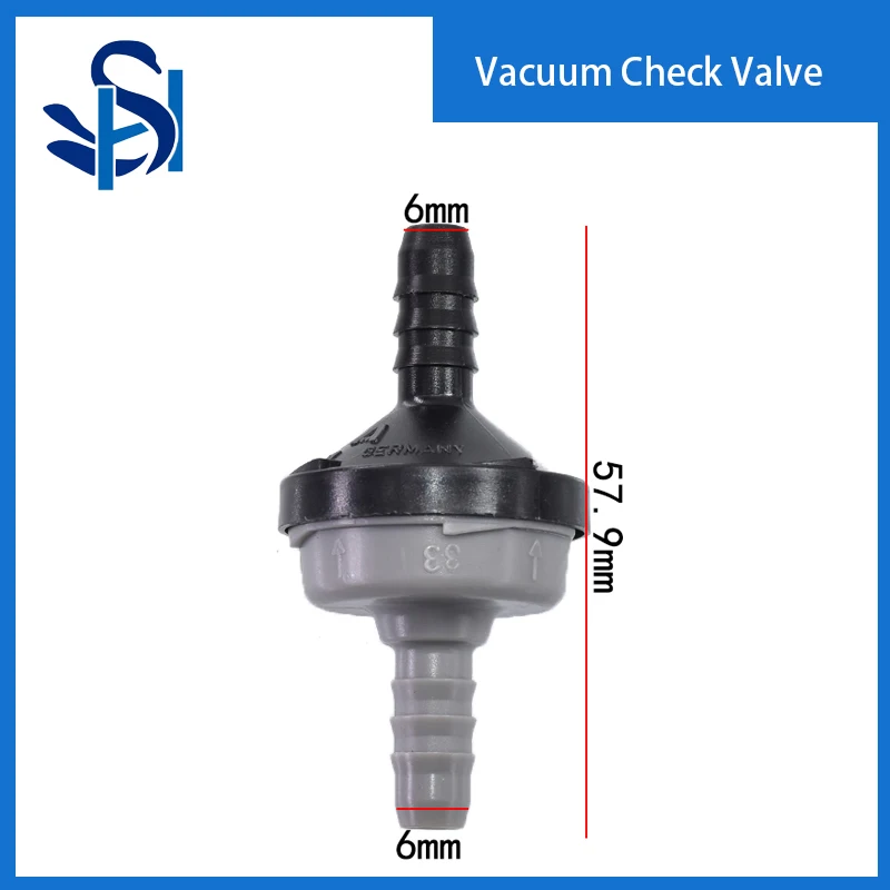 ID6 Black Plastic One-way Valve Non-return Valve One way Air Pump Vacuum Check 2pcs a lot fuel check valve