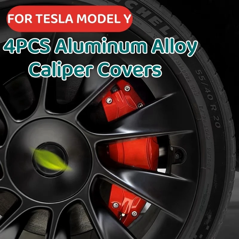 

Колпачки для штангенциркулей Tesla Model Y 4 шт., алюминиевый сплав, 19 дюймов, 20 дюймов, ступица колеса 2021-2023, набор из 4, 5 цветов, наклейки будут включены