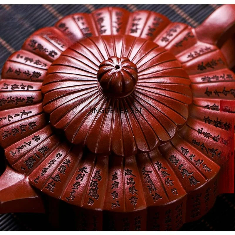 Yixing Purple Clay Pot Raw Ore Dragon Blood Saranting Zhou Pan Handmade Kung Fu Tea Set