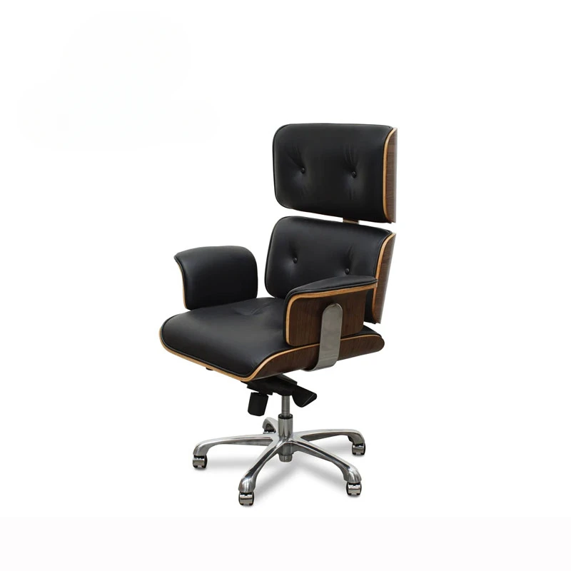 modern office chairs furniture black household Desk chair Retro leather armchair swivel lifted family office computer chair modern furniture household use for leisure chair luxury black leather armchair swivel lifted family office computer chair