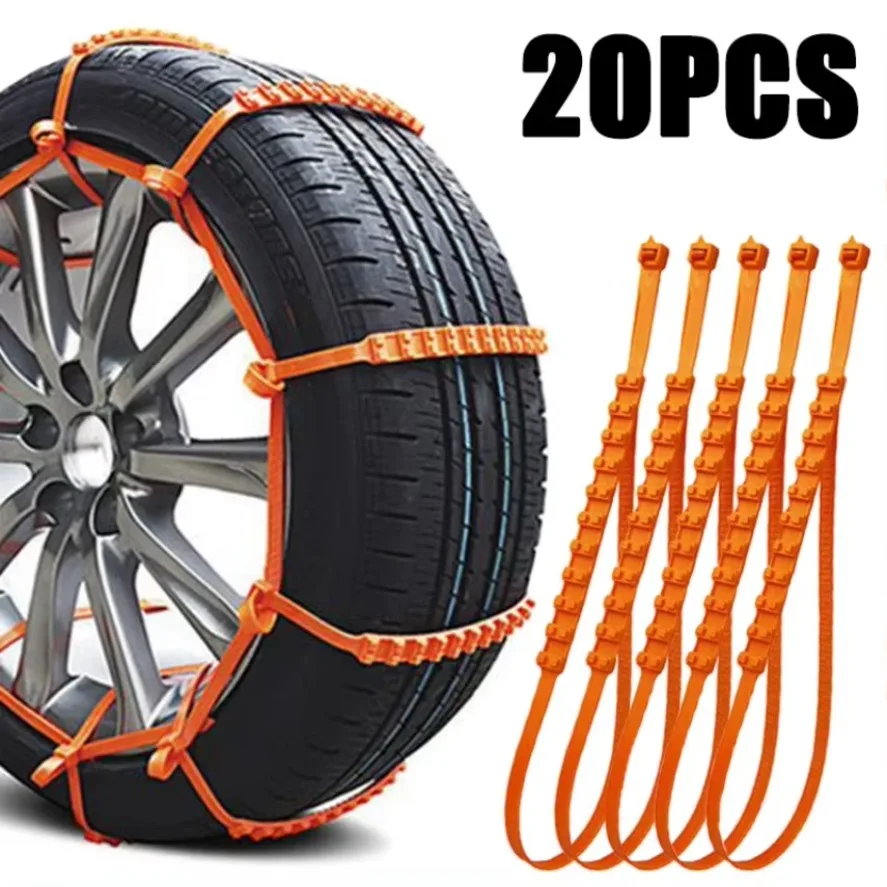 Winter Car Wheel Snow Chains Universal Auto Outdoor Snow Tire Tyre Anti Skid Chain Emergency Antiskid Car Accessories 5/20PC