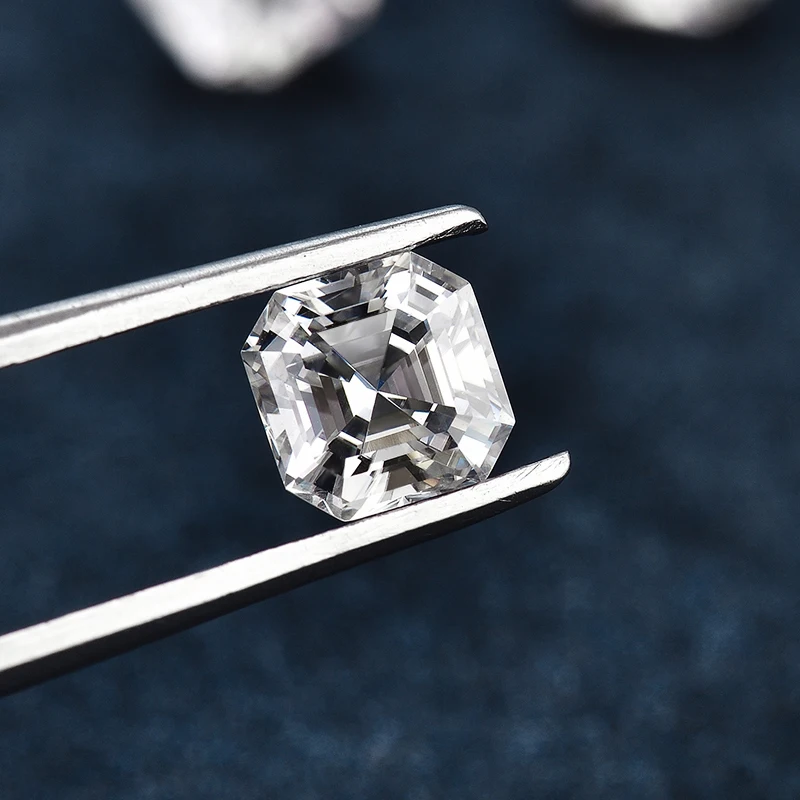 Hot Sale Loose Moissanite Gemstone Diamond Asscher Cut D Color VVS1 Test Passed Lab Gem DIY Jewelry Making with GRA Report