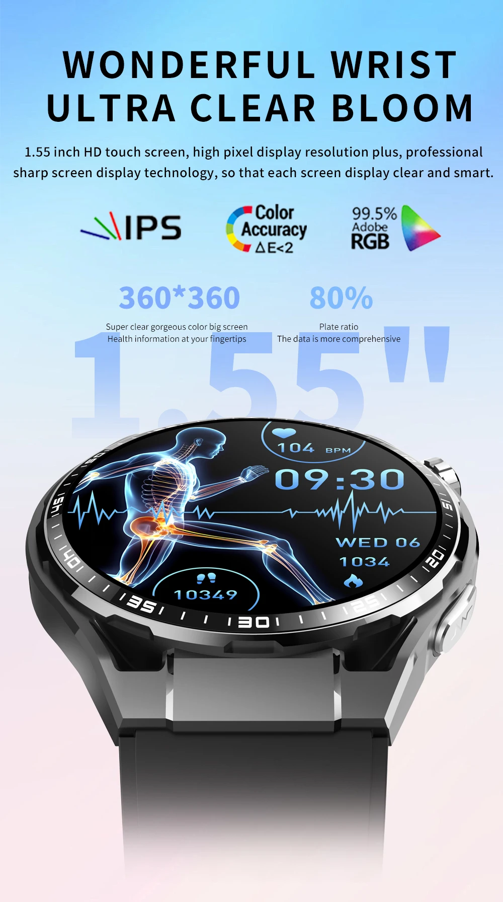 Smartwatch med måling af blodsukker og blodtryk bluetooth_voghion.com