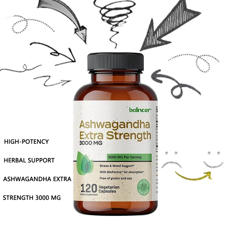 Balincer Ashwagandha Capsules Ashwagandha Extract Supplement Boost Energy, Relieve Stress, Support Mood & Focus