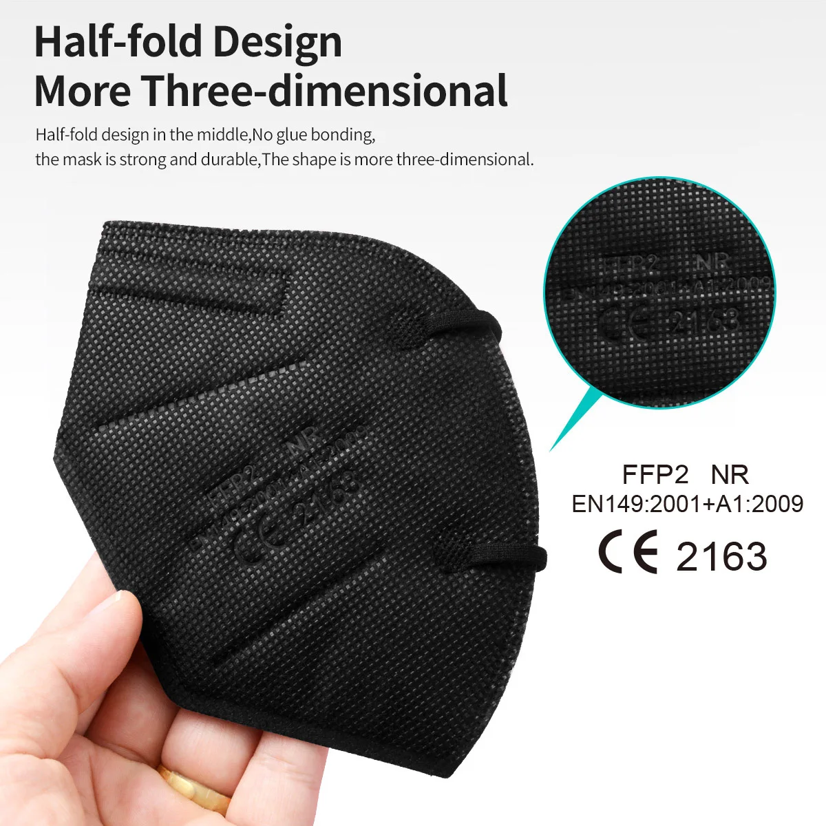 Mascarillas CE FFP2 KN95 Dustproof Anti-fog Masque Breathable Face Mask Filtration Mouth Masks 5-Layer Black маска для лица Mask disposable face mask kn95 mask