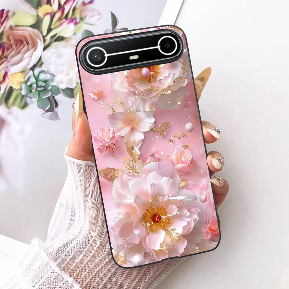 New Fashion Flower Bowknot Soft Silicone Protective Bumper Case - Slim Design