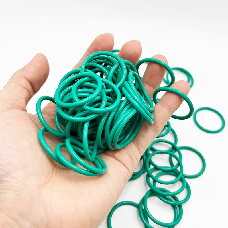 Rubber O Rings FKM Green Fluororubber Sealing Gasket CS1.5/2.0/2.4/3.1mm Oil Resistant Acid Alkali Resistant Kit