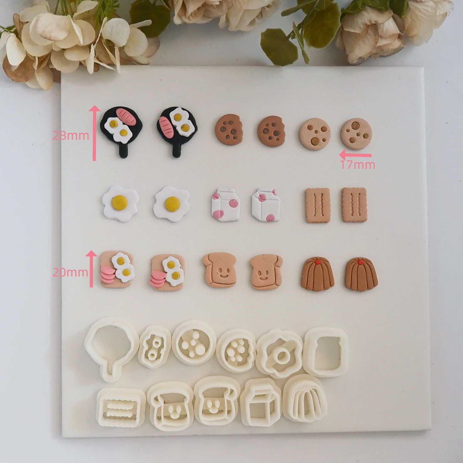 Breakfast/Bread/Eggs/ Biscuits/Milk Polymer Clay Cutter Clay Tool Diy Earring Pendant Jewelry Molding Cutting Mold Ceramic Tool