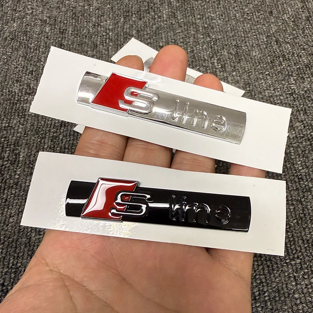 2 pièces 3D métal Sline Logo S ligne emblème voiture garde-boue Badge autocollant pour Audi A1 A2 A3 A4 A5 A6 A7 Q2 Q3 Q5 Q7 SQ5 RS5 TT accessoires 1