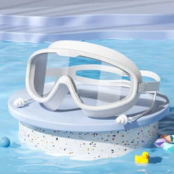 Children's Waterproof HD Swim Goggles - Anti-Fog, Big Frame, Multi-Color Options (White)
