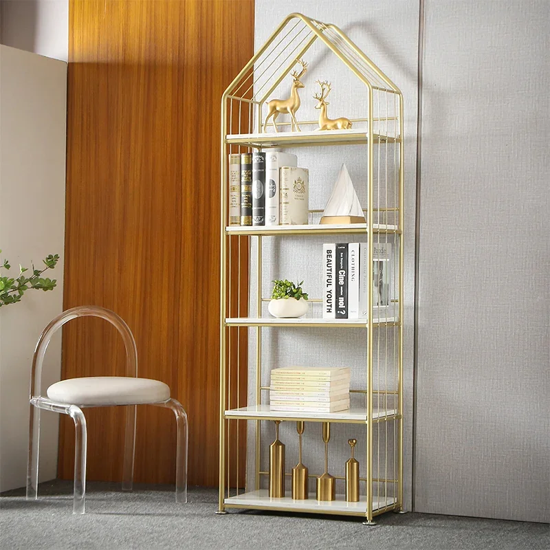 

Nordic light luxury multi-layer shelves, living room bookshelves, children's storage shelves, floor iron partition shelves
