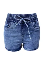 DongCMY Luxury fashion slim spring/summer new slim denim shorts women's high waist elastic waist lace-up hot pants - Image 4
