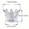 1pc Elegant Crown-Shaped Glass Storage Box Classic Multipurpose Vanity And Countertop Decor Holder Beauty Egg and Ring Storage 3