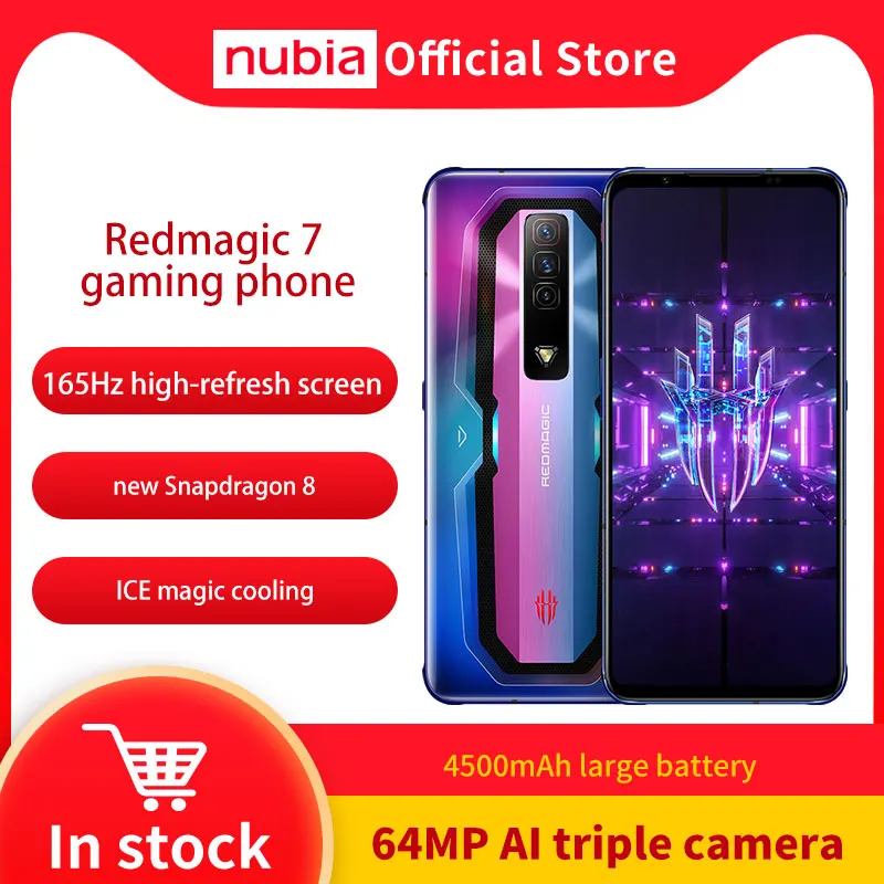 DHL FREE SHIPPING REDMAGIC 7 Gaming MobilePhone Global Version 6.8'' AMOLED Snapdragon 8 Gen 1 Octa Core 64MP Triple Camera NFC |