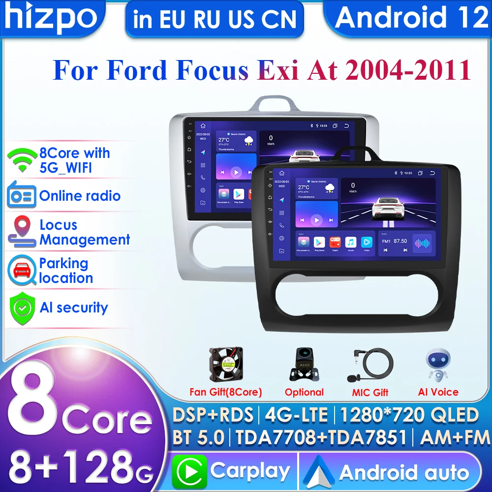 2Din Android Autoradio Per Ford Focus 2 2004 - 2011 Exi Auto Car Radio Lettore Video Multimediale Gps Nav Head Unit Carplay 4G Wifi