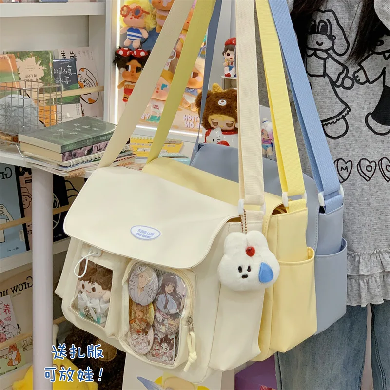 Nuove ragazze Harajuku dolce e carino borsa Ulzzang Ita borsa per bambole Y2K pendolarismo quotidiano borsa a tracolla a tracolla stile preppy casual - immagine 3