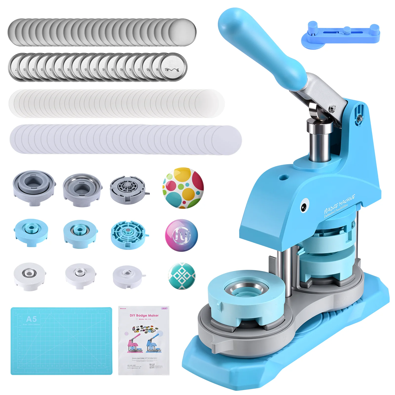 Máquina Para Hacer Insignias Y Botones De Bricolaje Con 48 Piezas – Juguete Creativo Para Niños Y Manualidades